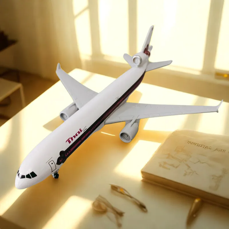 

Alloy Aircraft Plane Toy 20CM Diecast MD11 Series MD-11 KLM American World Cargo Airlines Airplane With Base Landing Gear Wheels