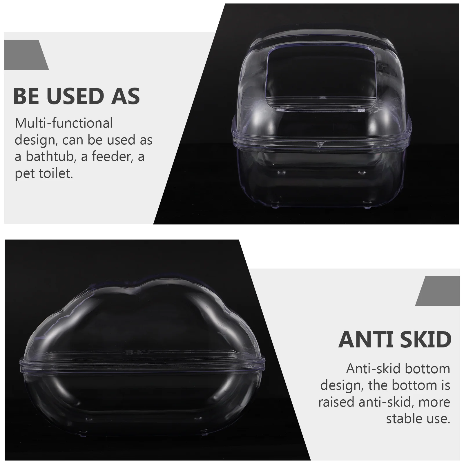 

Pet Supply Hamster Bath Basin Sturdy Not Easy Damage Smooth Surface Easy Clean Create Happy Comfortable Bathing Environment