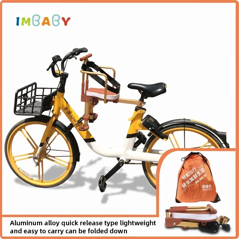 

Foldable Bicycle Safety Child Front Seat Bike Accessories Kid Saddle with Foot Pedal And Handrail Cushion for Mountain&Road Bike