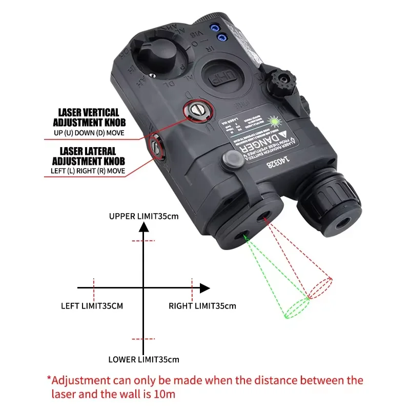 WADSN Tattico PEQ15 Punto Rosso Laser Puntamento IR Scatola Della Batteria Airsoft M600 M300 Torcia Elettrica Doppio Controllo Interruttore A Distanza Misura 20mm Rail