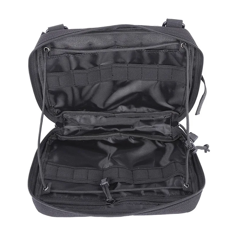 Tactical Double Layers Admin Pouch Molle Pouch Attachment EDC Pouch with Map Sleeve Modular Tool  Medical First Aid Bag