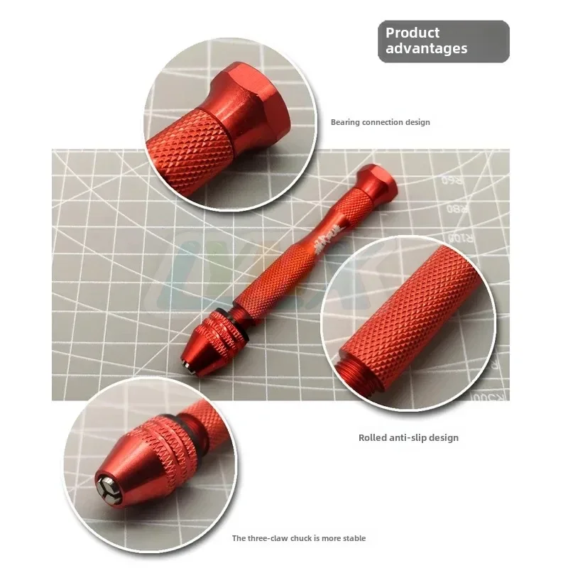 MS060  Tungsten Steel Hand Drill  Set With Drill Head for Model Hobby Punching Building DIY Tool