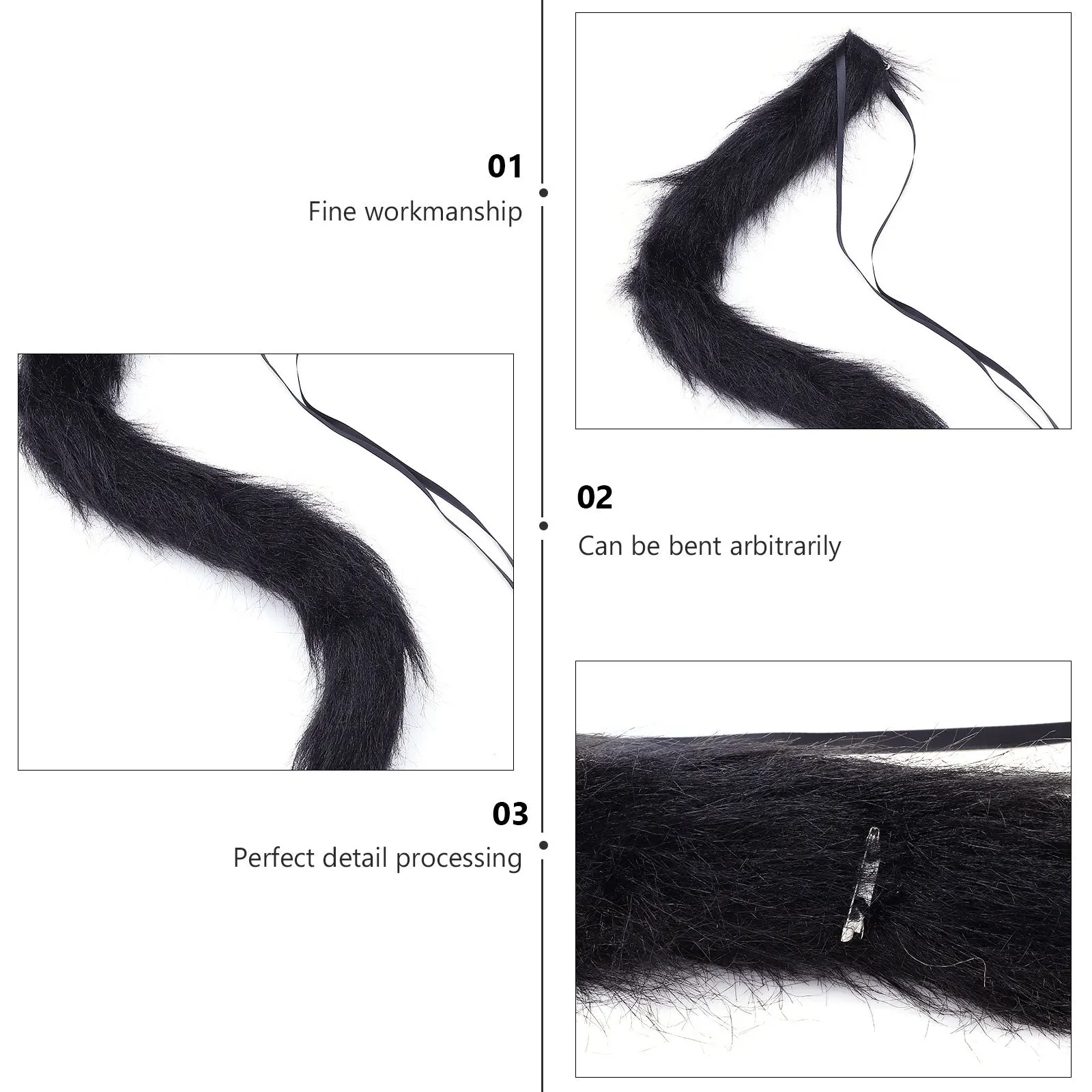 

1pc Cat Tail Prop Light Durable Halloween Costume Decor Cosplay Party Accessory Bendable Tail Costume Party Cat Prop