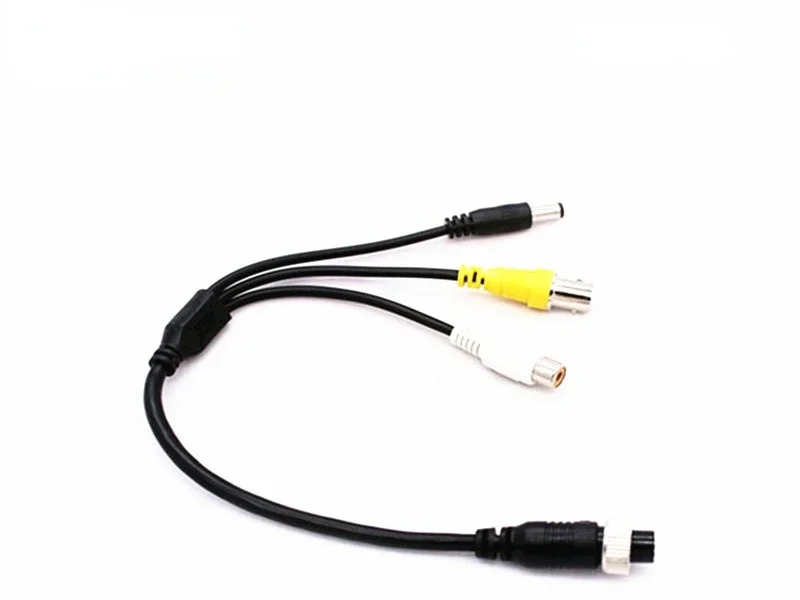 cable Aviation head to car BNC cable DC+BNC+RCA 4pin audio and video power cable