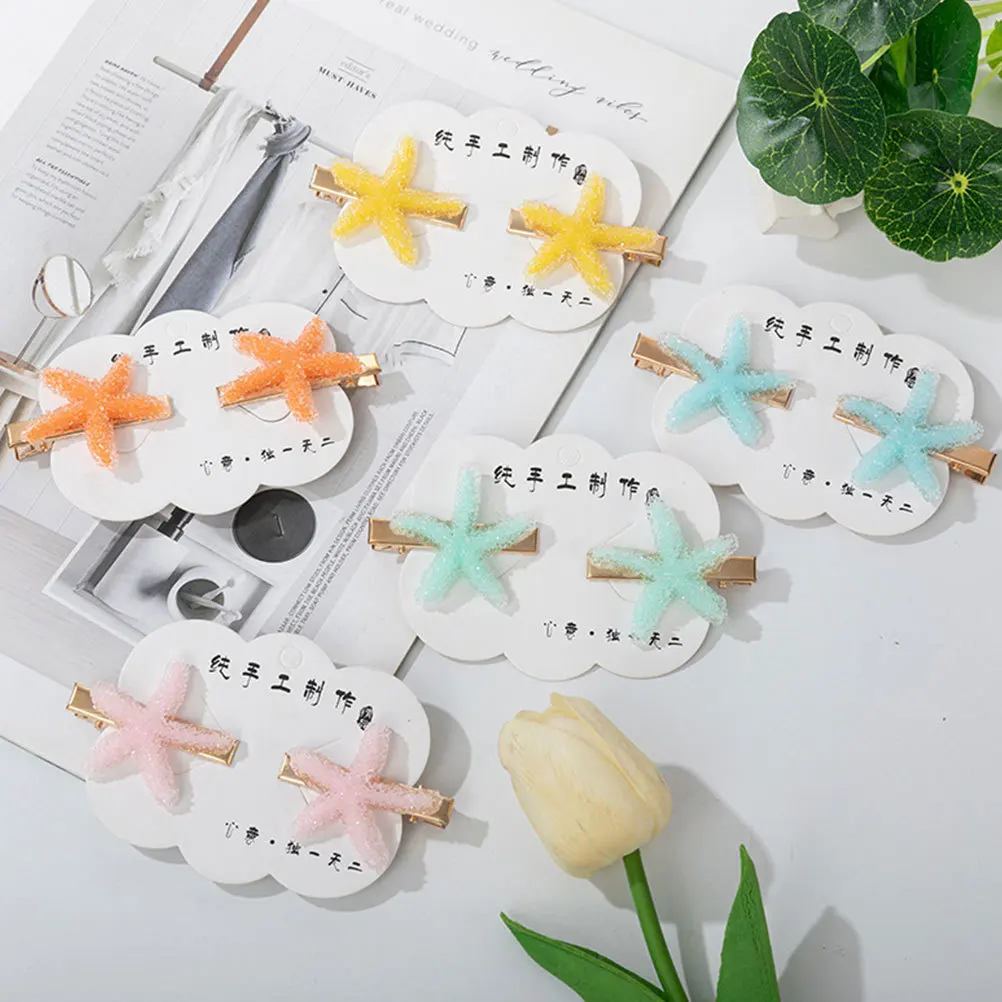 

8Pcs Girl Hairpin Cute Shell Design Hair Clips for Kids Christmas Party Decorative Headdress Bright Color Child Hair Accessories