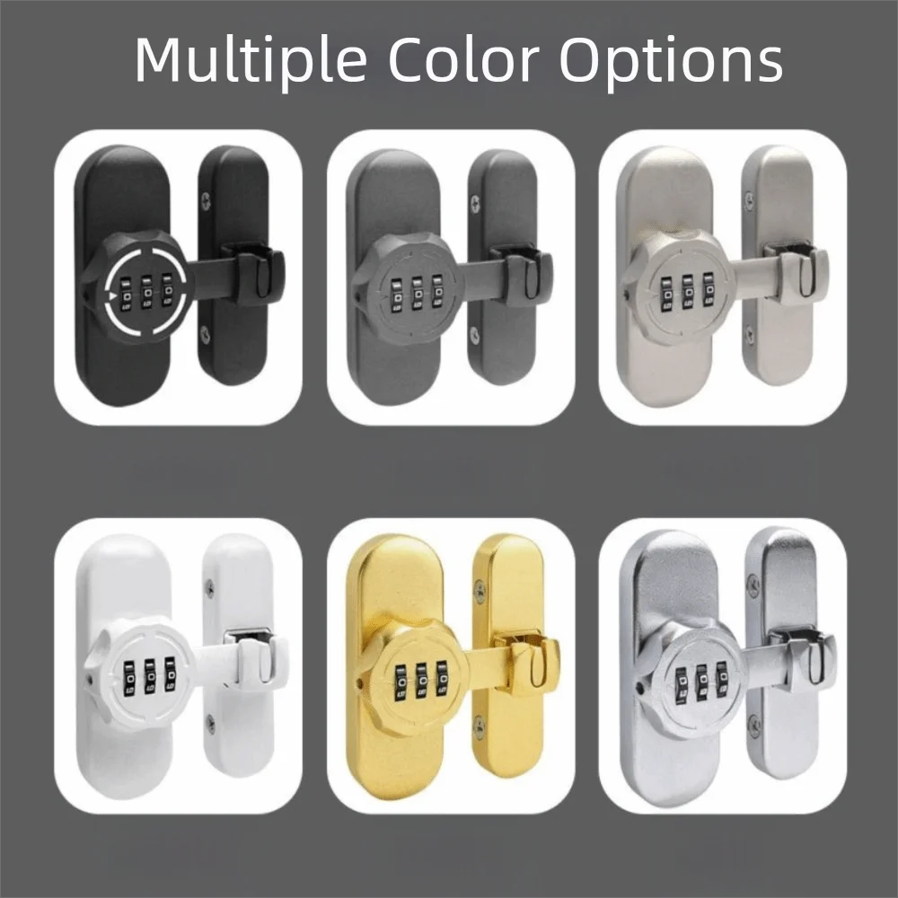 Zinc Alloy Password Lock Luminous Sign Mechanical Password Sliding Door Lock High-Security 3-Digit Combination Door Bolts