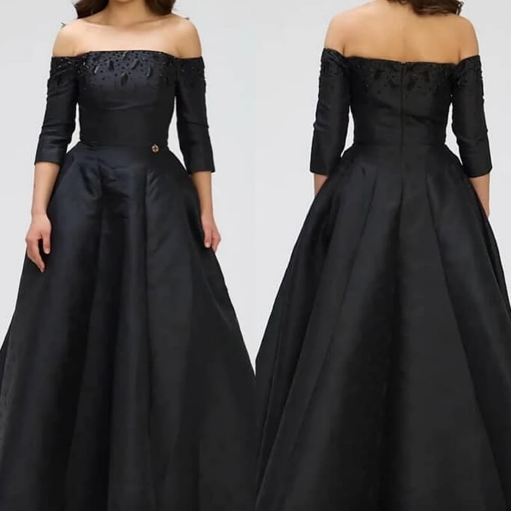 فستان سهرة رسمي أنيق مخصص على شكل حرف A برقبة قارب، فساتين مناسبة مخصصة للحفلات ذات جودة عالية