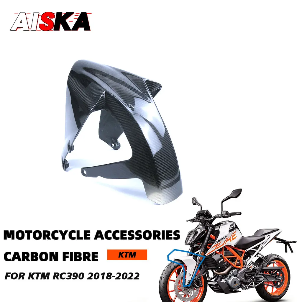 For KTM RC390 RC 390 2018 2019 20220 2021 2022 100% Carbon Fiber Front Fender Splash Mudguard Fairing Kit Motorcycle Accessories