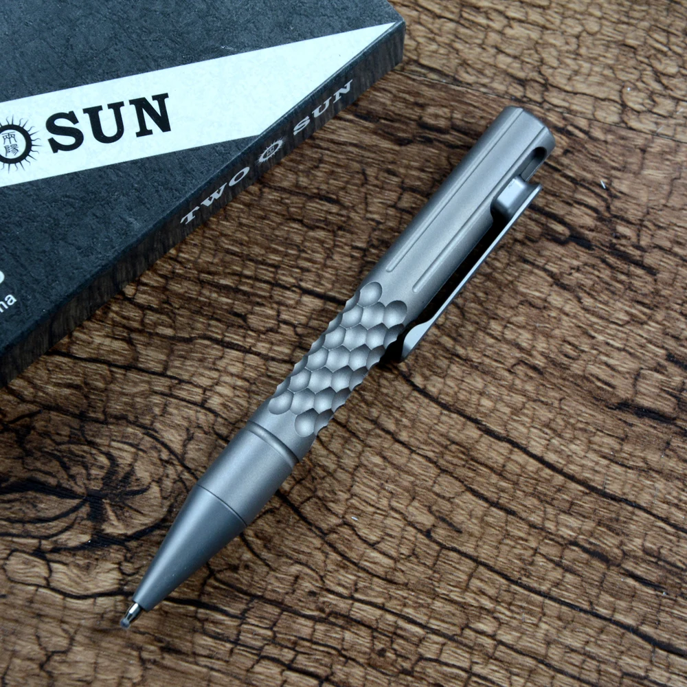 TWOSUN PEN09 Tactical Pen Gray Titanium Alloy Handle Outdoor Defense Tool