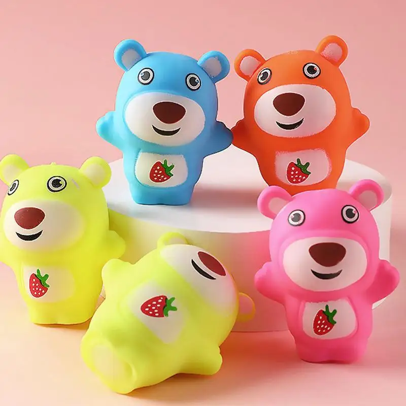 Brinquedo macio inodoro elástico para crianças, Cute Bear Cartoon, Produto de conforto seguro, Brinquedo elástico para casa, Crianças da escola