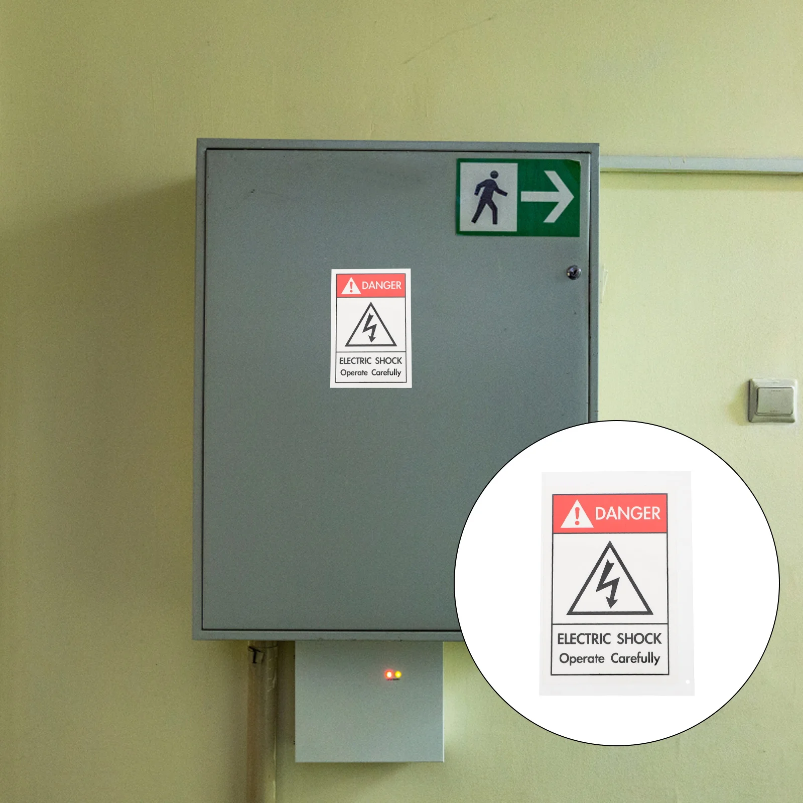 

Electricity Warning Sign Safety Stickers Laptop Panel Labels Shock Pp Synthetic Paper Caution Signs