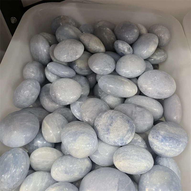 2.2LB Wholesale crystals healing stones polished blue celestite palm stones