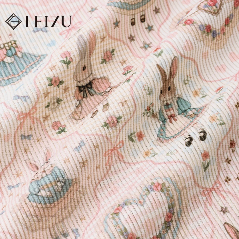 0.5/1/2 ياردة أرنب القط المطبوعة سروال قصير النسيج الخريف الشتاء الدافئة موضة الكرتون النسيج DIY بها بنفسك الخياطة الملابس ، المخدة ، أريكة