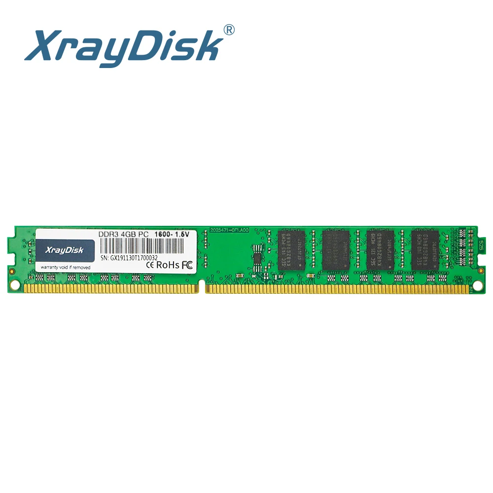 XrayDisk DDR3 8GB 4GB Memory 1600Mhz  240pin 1.5V Desktop Ram Dimm