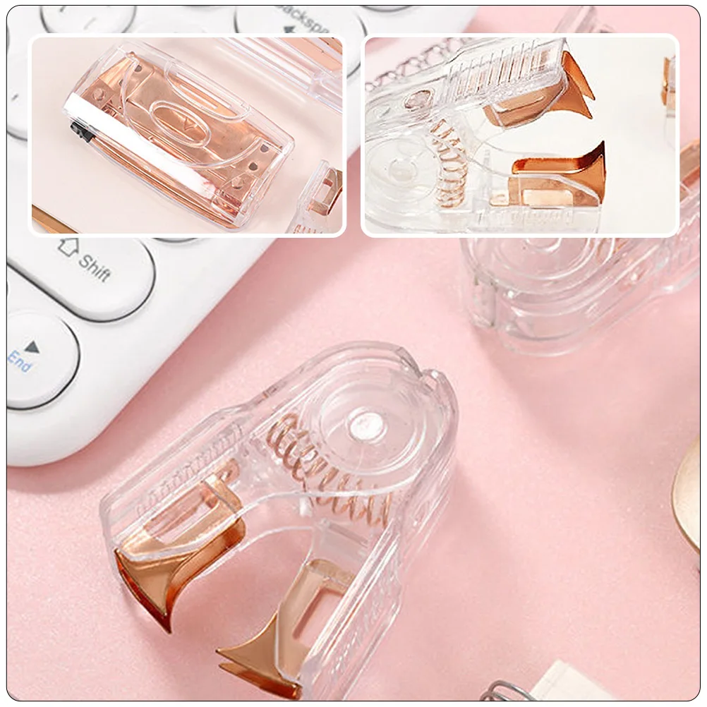 

2pcs Rose Gold Staple Puller Lightweight Office Stapler Remover Multi-Use Portable Nail Puller For Home Workplace Small