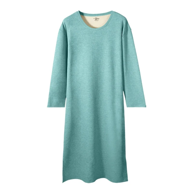 Männer Nachthemd Doppelseitige Fleece Langarm Winter Herbst Warme Bademantel Loungewear Ein Stück Onesies Pijama Lose Nachtwäsche