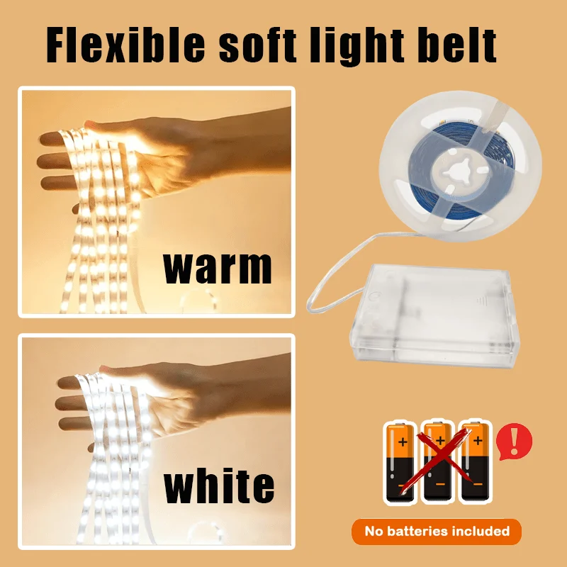 1m/2m/3m/5m/10m Various Lengths Lights, DC 5V USB LED Strip Lights-Strip Light with Battery Box Flexible Strip Lights