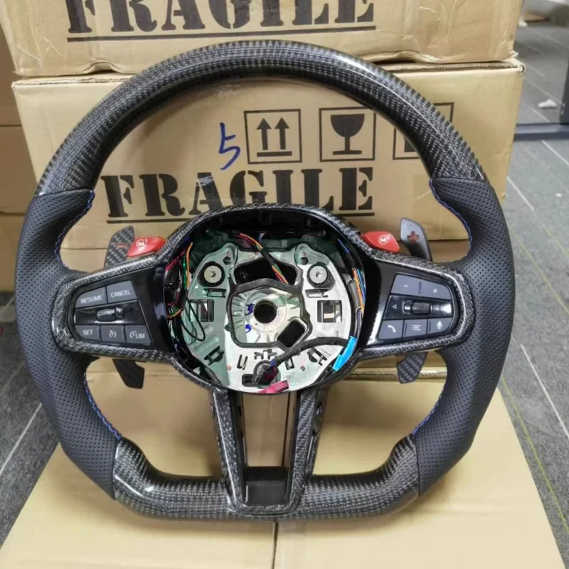 Customized Carbon Fiber Leather Car Steering Wheel G42 G21 G80 G07 G30 G42 G87 F90 F80 F86 Steering Wheel For BMW G82