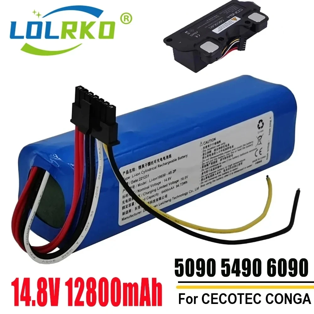 New 14.8V 12800mAh 100% New CECOTEC CONGA 5090 6090 5490 Mopping Robot Battery Pack Netease Intelligent Manufacturing NIT Model