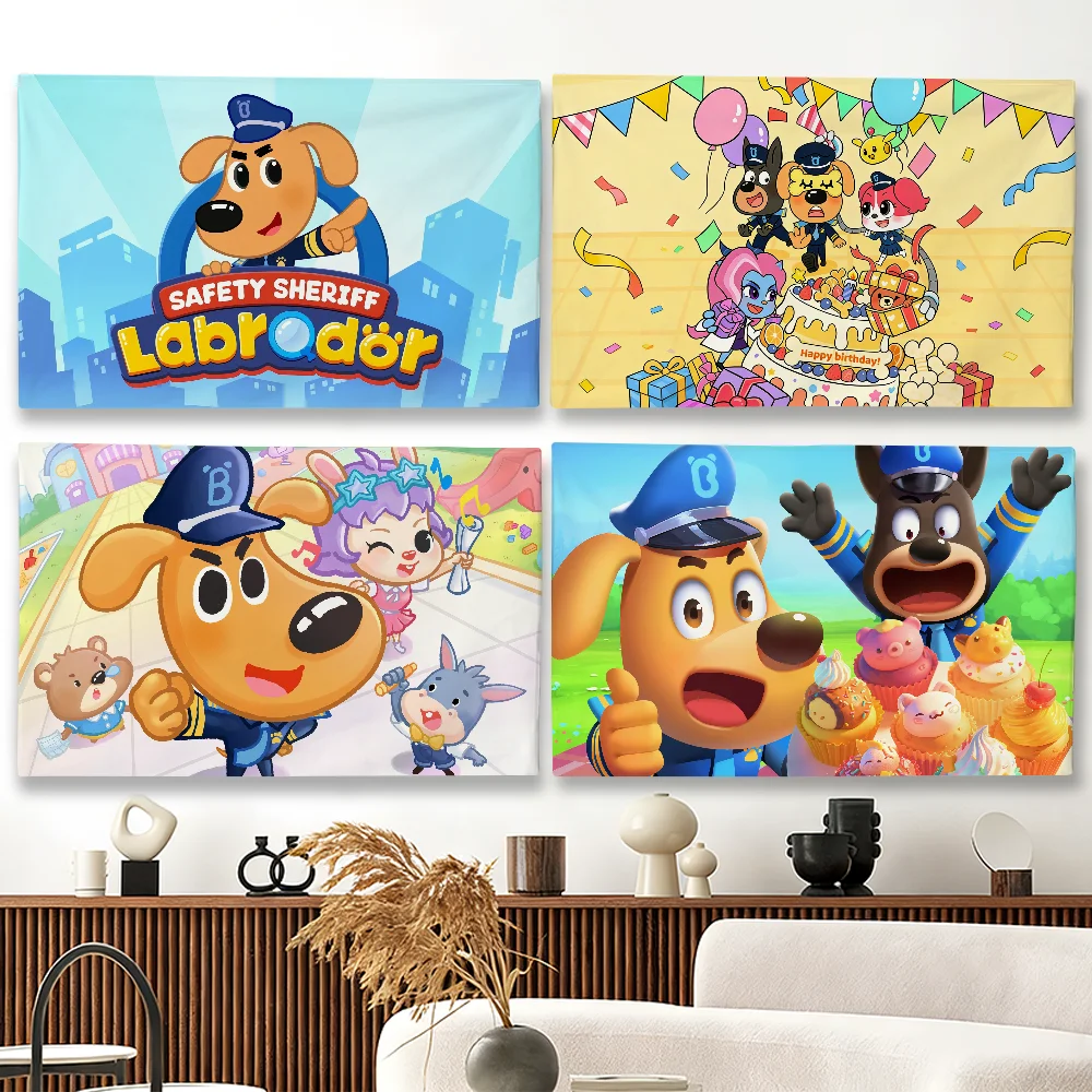 Cartoon Safety Sheriff Labrador flag Suitable For Party Club