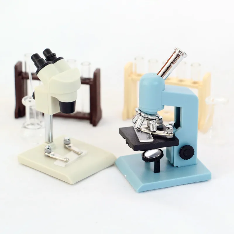 1Pcs 1:12 Dollhouse Miniature Microscope Laboratory Equipment Play House Mini Model Experimental Scene Decor Toy