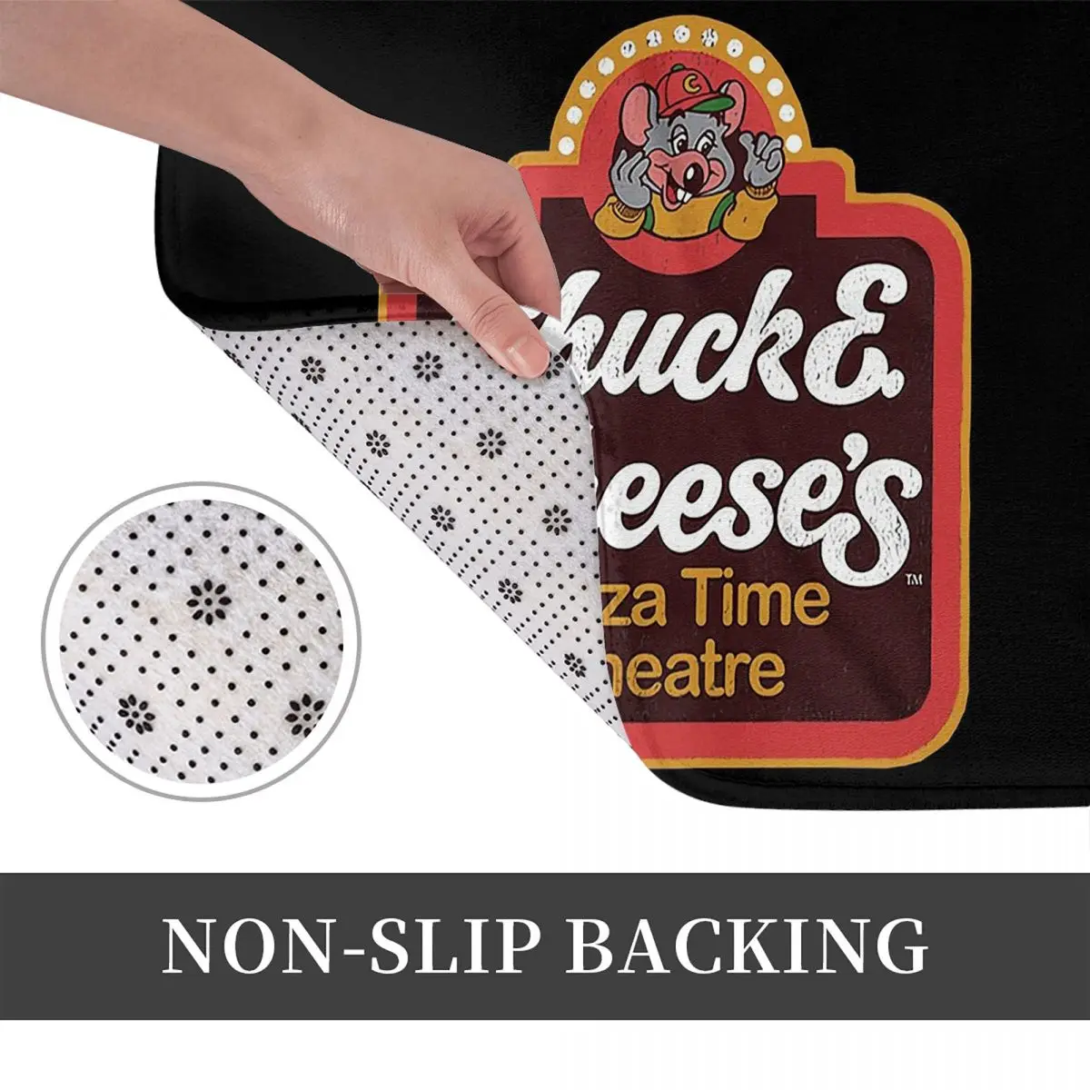 Chuck E Cheeses Pizza Time Theater Anti-slip Doormat Floor Mat Carpet Rug for Kitchen Entrance Home Bedroom Footpad Mats