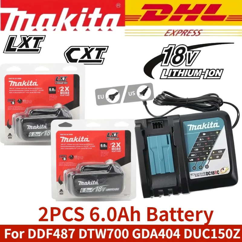 

100% оригинальная литий-ионная аккумуляторная батарея Makita 18 В ⚡ можно заменить BL1830B BL1850B BL1860B LXT400 подходит для инструментов Makita