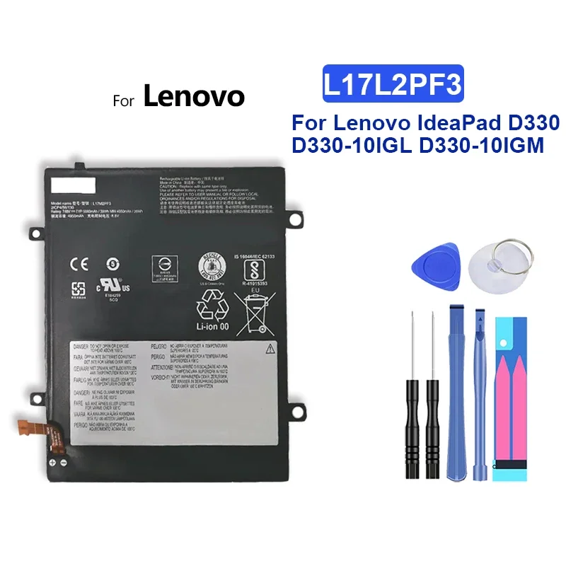 L17L2PF3 L17M2PF3 L17S2PF3 L17D2PF2 L17C2PF1 4950mAh Rechargeable Battery For Lenovo IdeaPad D330 D330-10IGL D330-10IGM