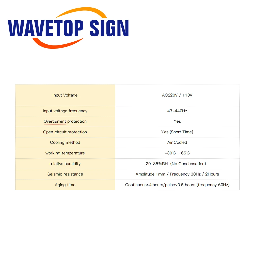 Imagem -04 - Wavetopsign-laser Power Supply Co2 Laser Gravação e Máquina de Corte 38w65w Yl2