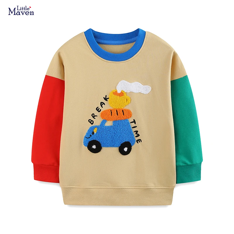 Little Maven Baby Jungen Kinderkleidung Neue Cartoon-Bagger-Sweatshirts für Kleinkinder Herbst Frühling 2026