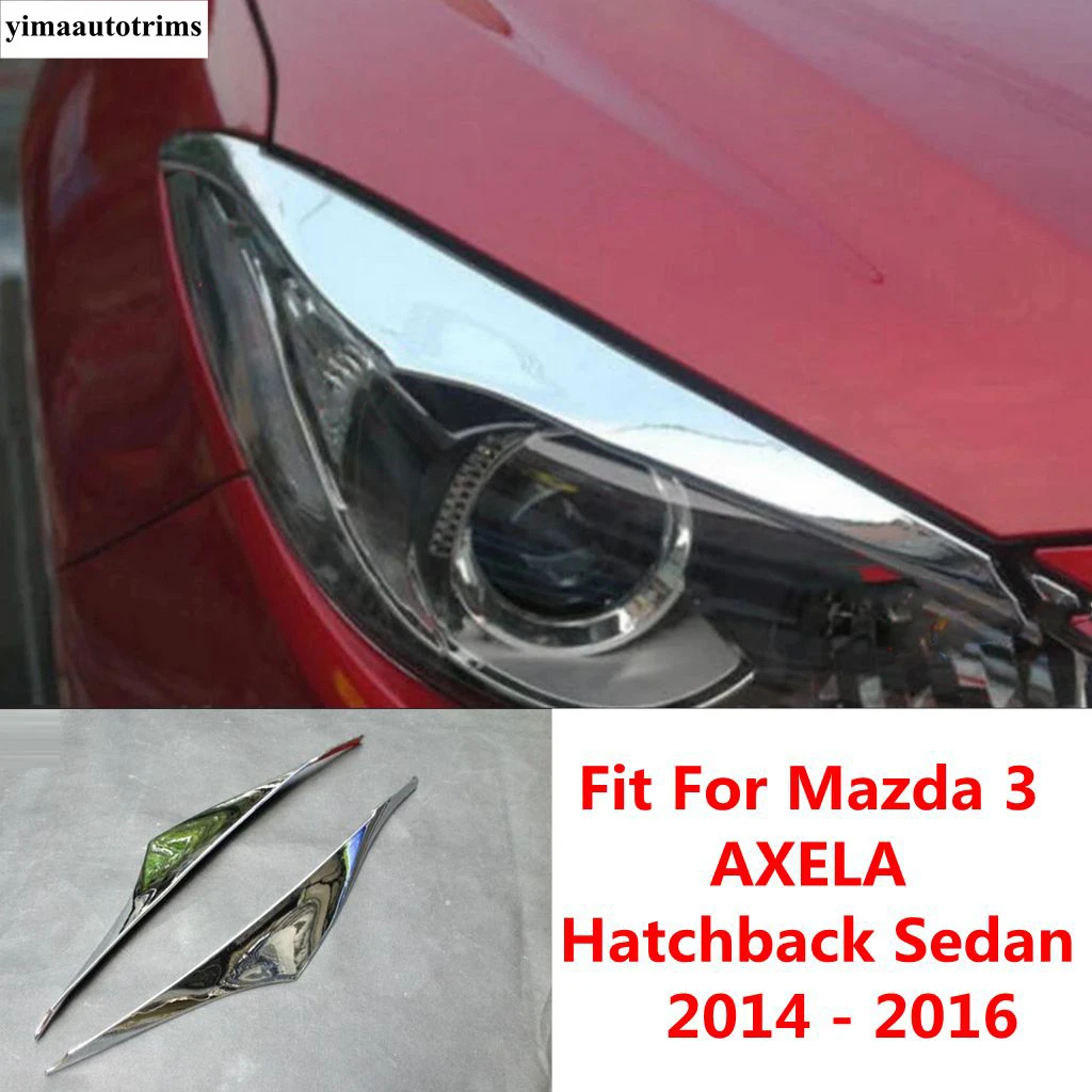 

Front Head Light Lamp Eyelid Eyebrow Strip Decoration Cover Trim For Mazda 3 AXELA Hatchback Sedan 2014 - 2016 ABS Accessories