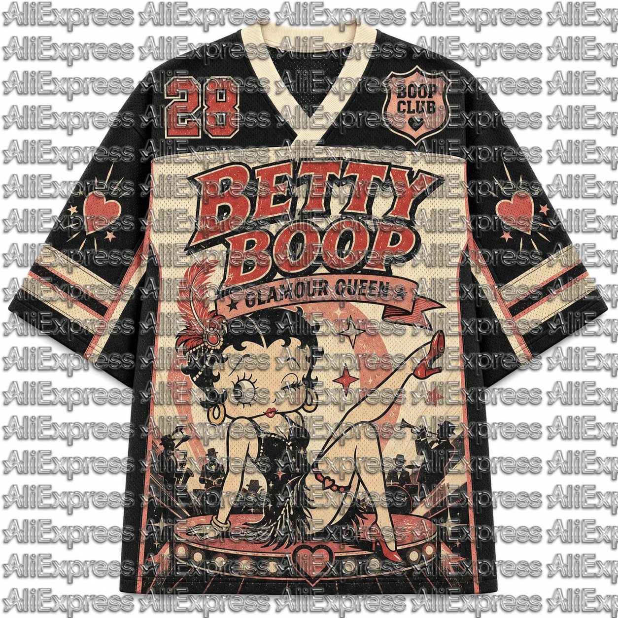 2026 Popular 80s Themed Sports Fashion Short Sleeved V-neck Mesh Streetwear Retro Band Movie Game Fan Gift T-shirt