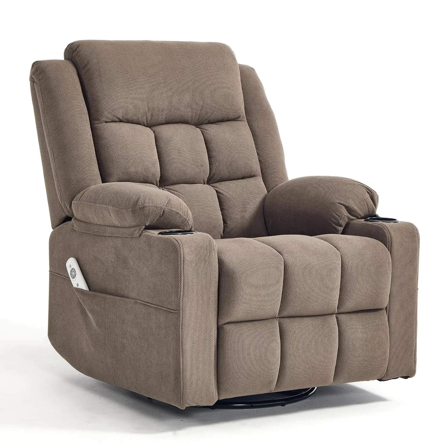 Swivel Recliner Chair for Adults with Massage and Heat,Manual Glider Rocking Recliner Chair with Cup Holds, Customized