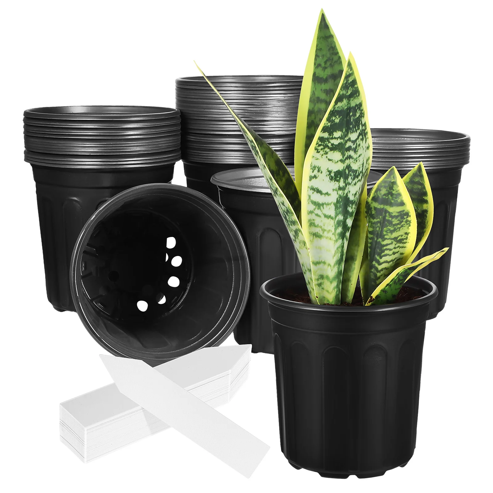 

50 Pcs Garden Pots With Drainage Holes Plastic Planting Containers Rustic Nursery Pots Planter For Indoor And Outdoor P