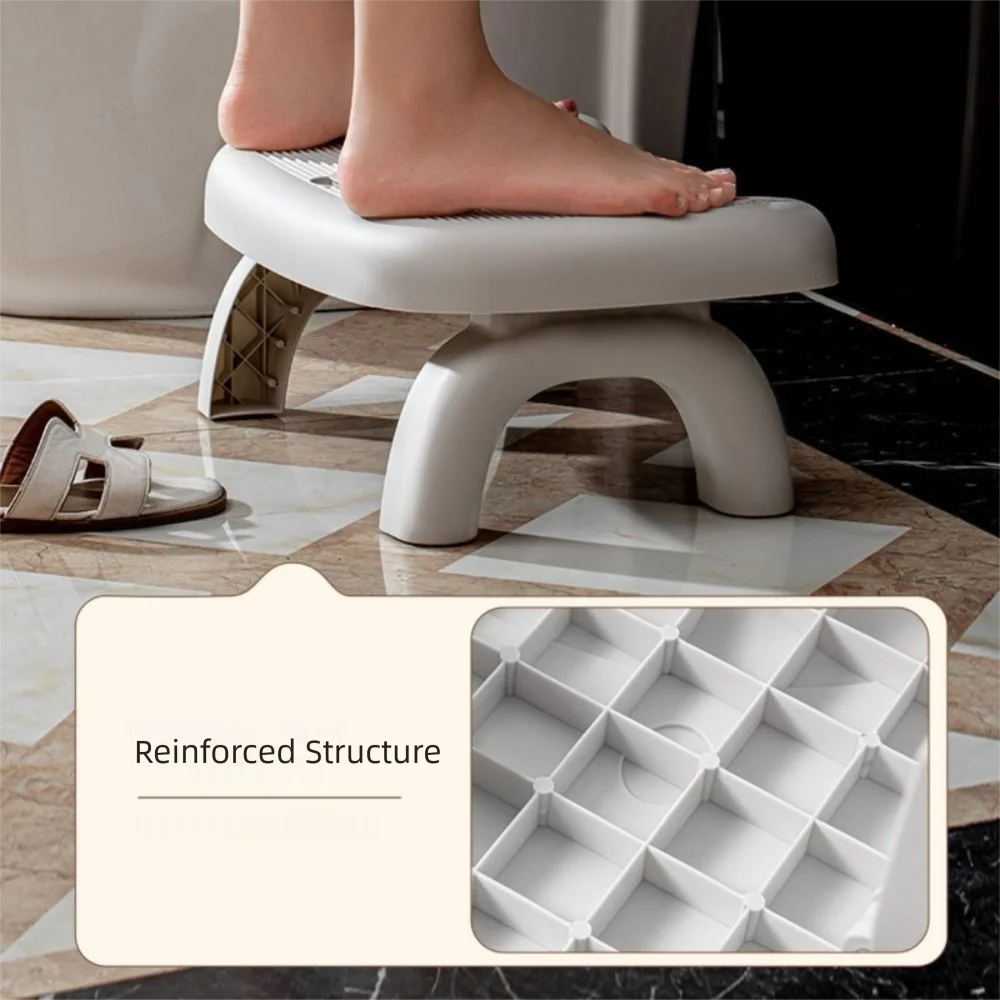 Non-slip Folding Toilet Footstool Ergonomic Foldable Toilet Seat Durable Thickened Under Desk