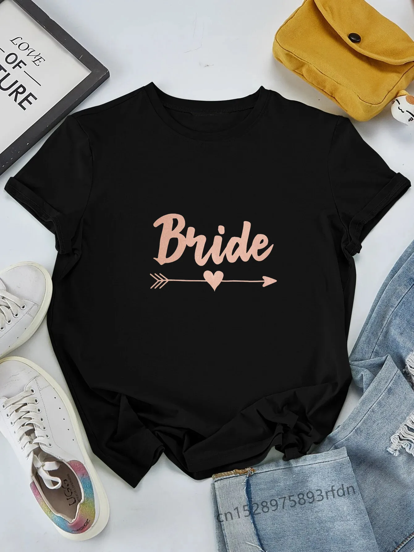 Team Bride Squad Arrow Bachelorette Hen Party Women T-shirts Girl De La Mariee Evfj Tops Tee Lady Birde To Be Clothes