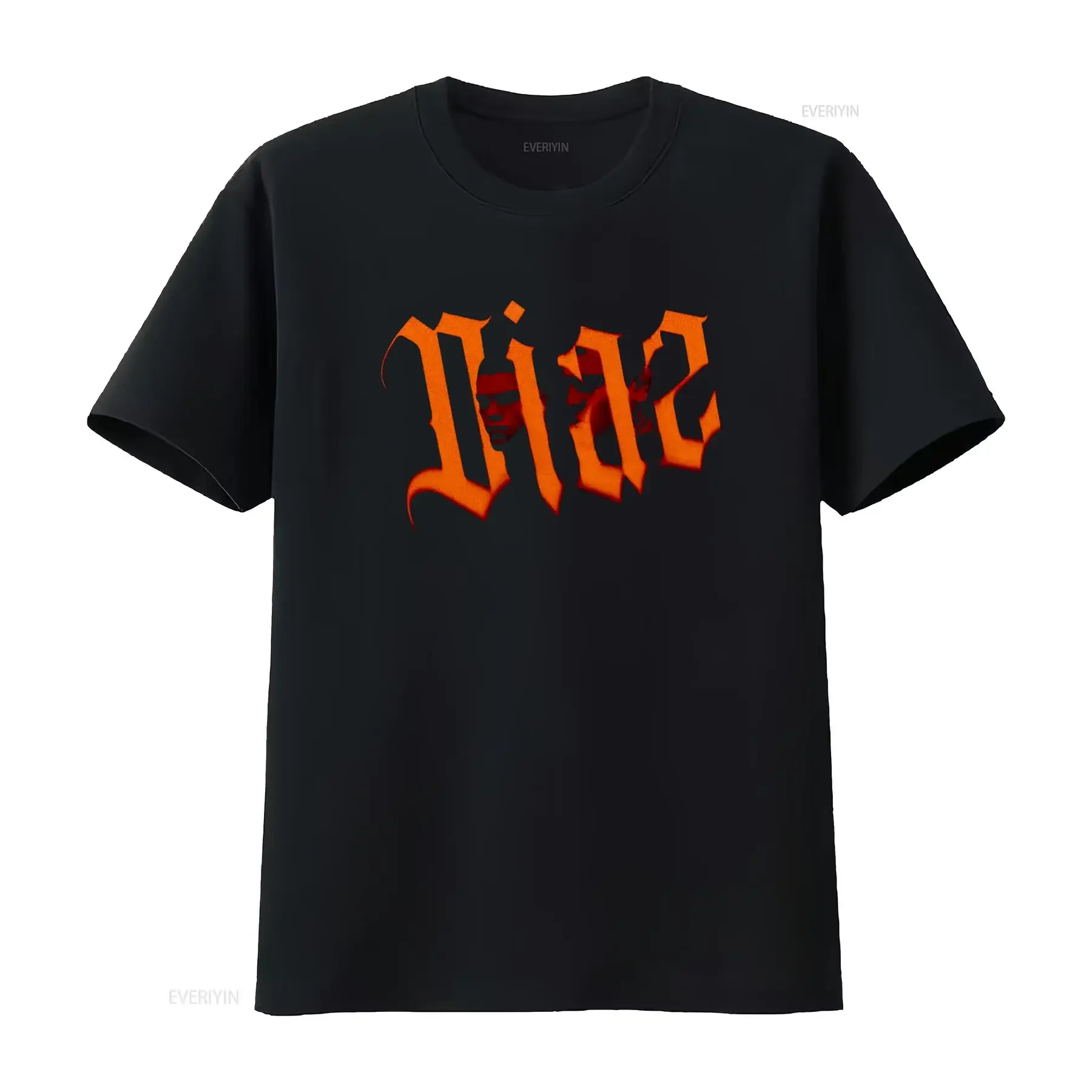 Gothic Streetwear Vice Hidden Portrait Orange Black Print Casual T Shirt vintage Washed Comfortable graphic Versatile Stretched