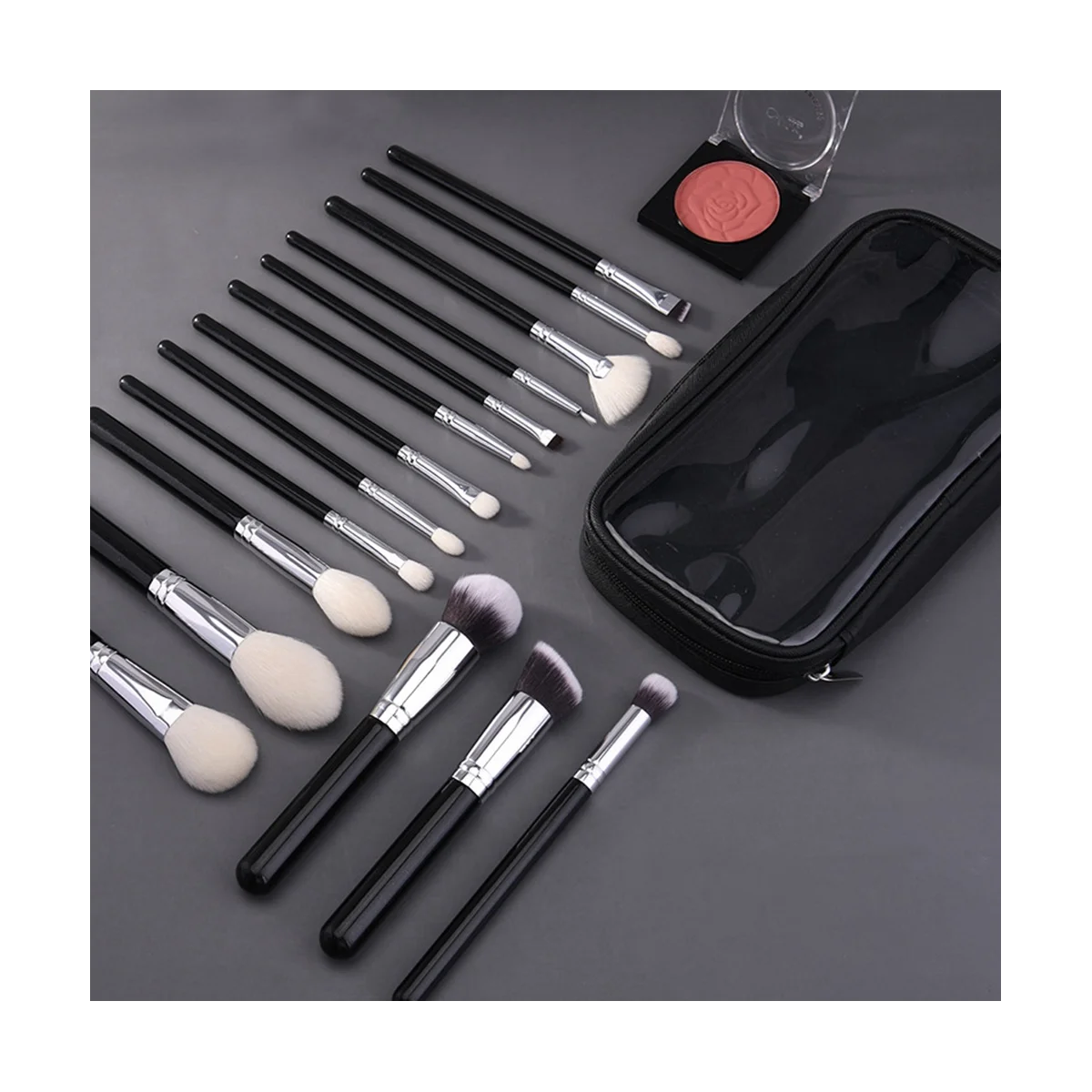 15 Pcs Makeup Brush Loose Powder Brush Foundation Brush Nose Shadow Brush Soft Animal Hair