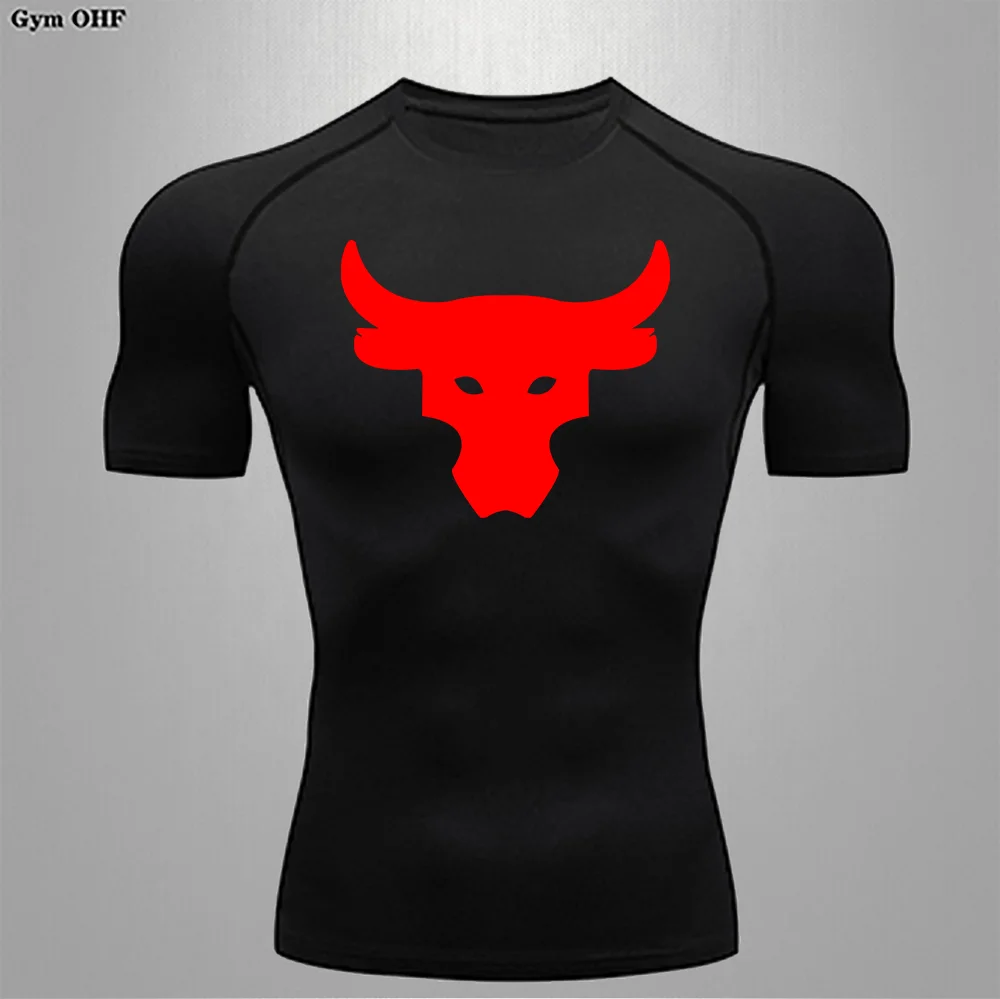 

Men's T-shirt Top High Elasticity Anime Printing Theme Men's sportswear Short Sleeved Tight Fitting Quick Drying Clothing