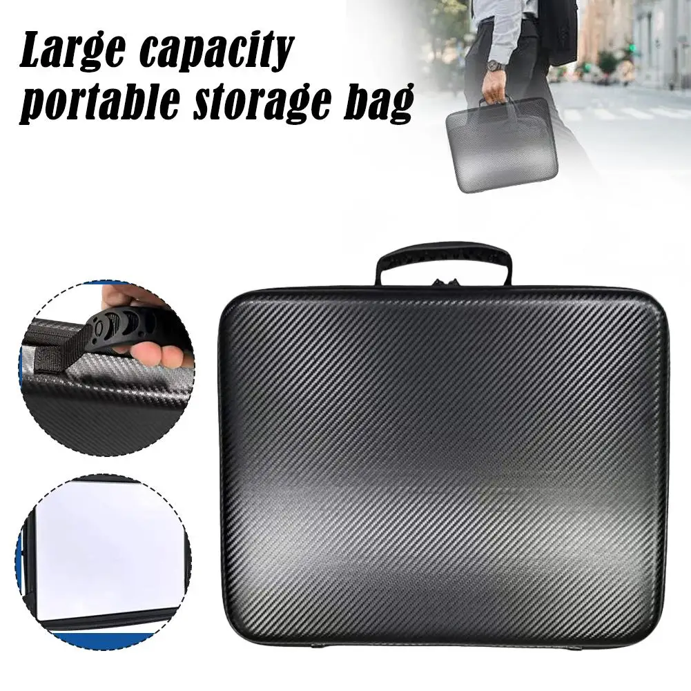 For Starlink MINI Storage Bag Carbon Fiber Texture PU Fabrics Large Capacity For Starlink MINI Protective Case Outdoor Blac B9L1