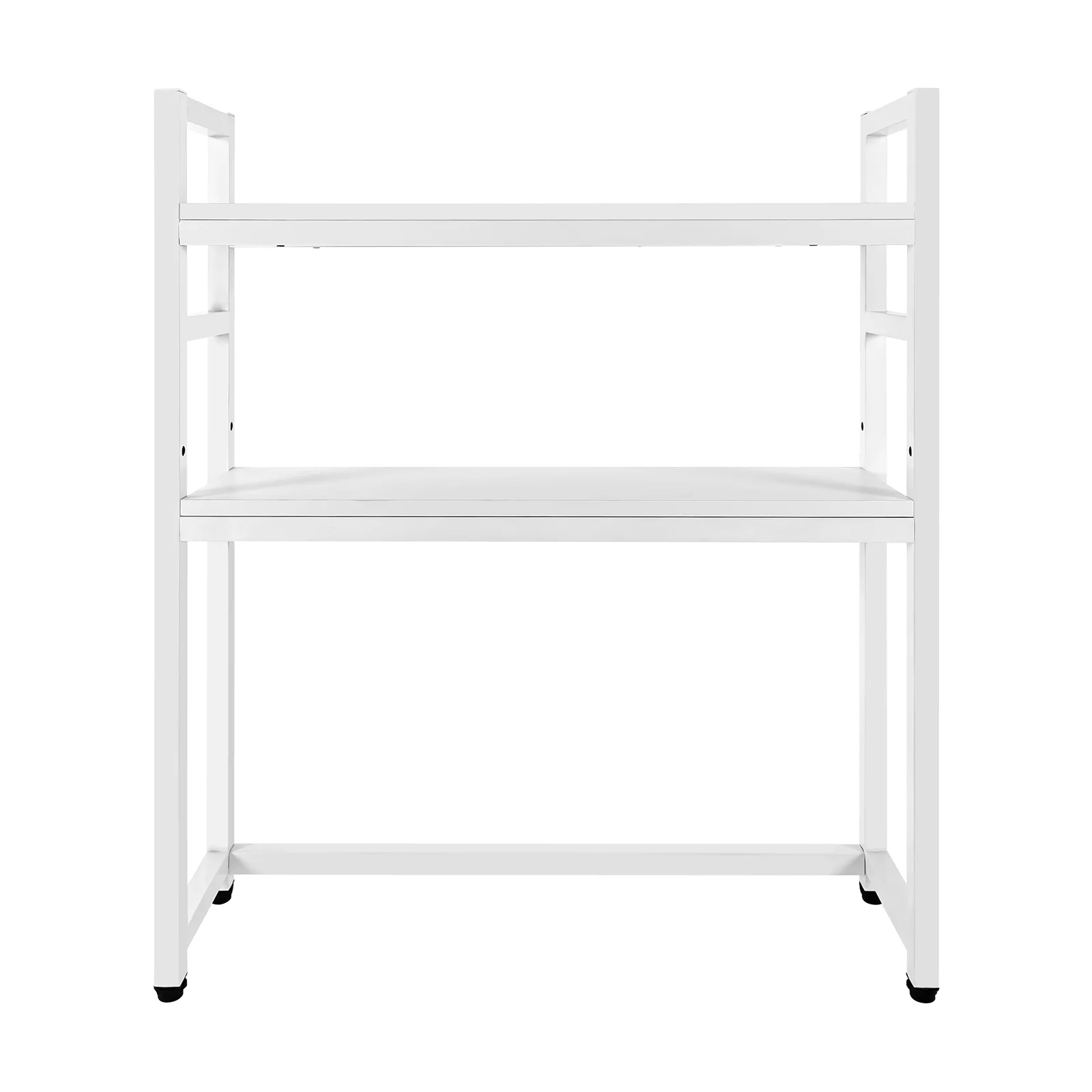 2 Tiers Countertop Computer Desktop Bookcase Multipurpose Countertop Hutch Display Shelf Adjustable Wood Rack Organizer White