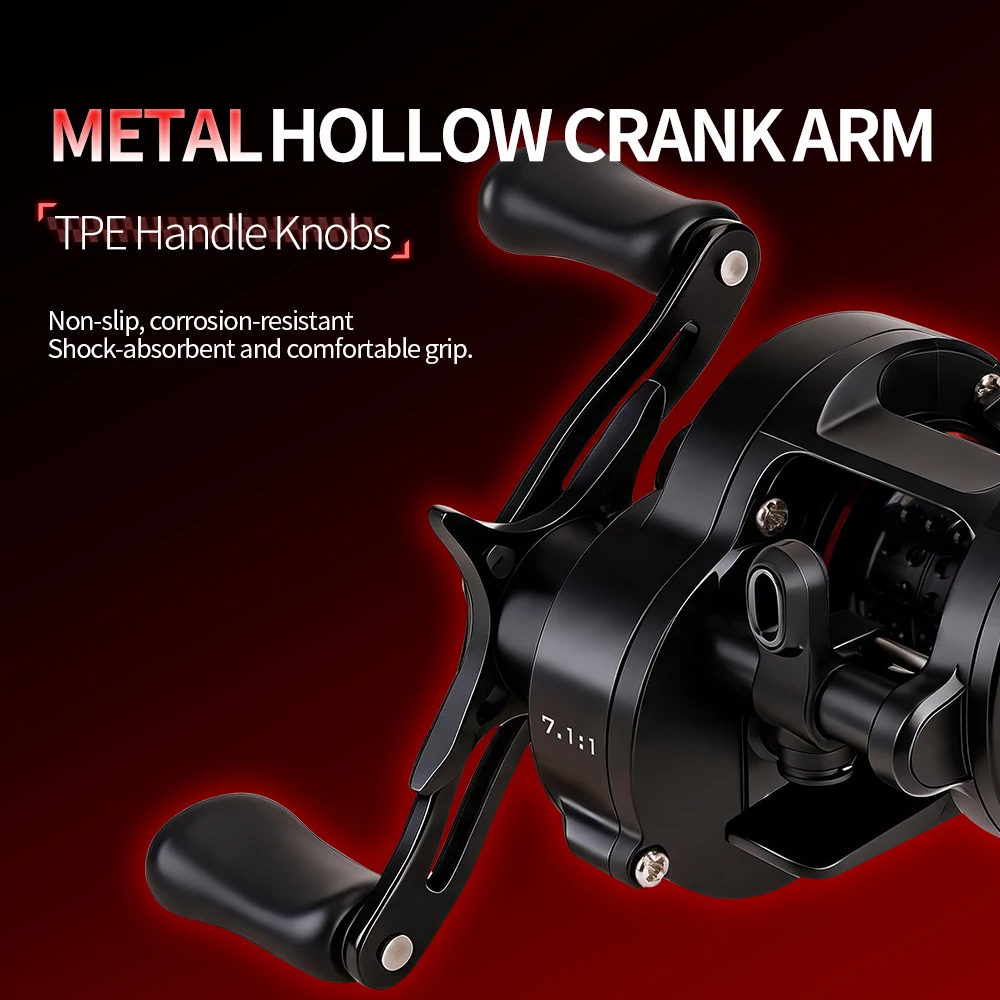 FISHINGFANS DC-ROUND Baitcasting-Angelrolle 7+1BB DC Trommelrolle Messingzahnräder Salzwasser 156g Ultraleichte Frischwasser- und Meeres-Angelrolle – Detail 10
