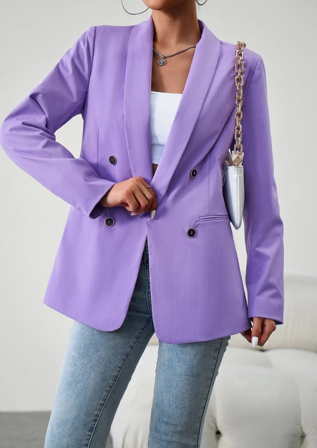 Chaqueta de traje de formalSuit para mujer, chaqueta informal de manga larga con botón de bolsillo, ropa Popular coreana, elegante, otoño