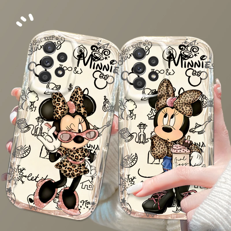 Disney Minnie Mouse For Samsung A55 A54 A53 A52 A35 A34 A33 A32 A25 A24 A23 A22 5G Wave Oil Cover Phone Case