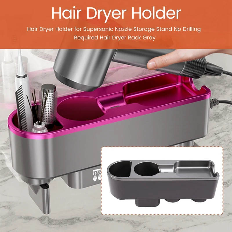 Hair Dryer Holder  For Dyson Supersonic Nozzle Storage Stand No Drilling Required Hair Dryer Rack B