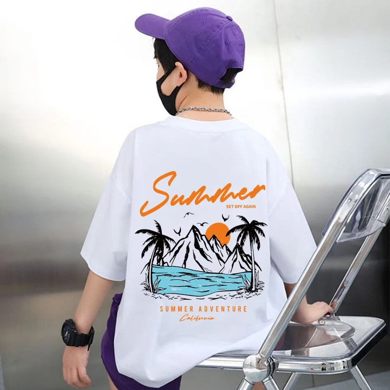 

Children's Clothing Summer Set Off Again Adventure California T-Shirt for Boy Girls Cotton Tops Korean Reviews Many Baby Clothes