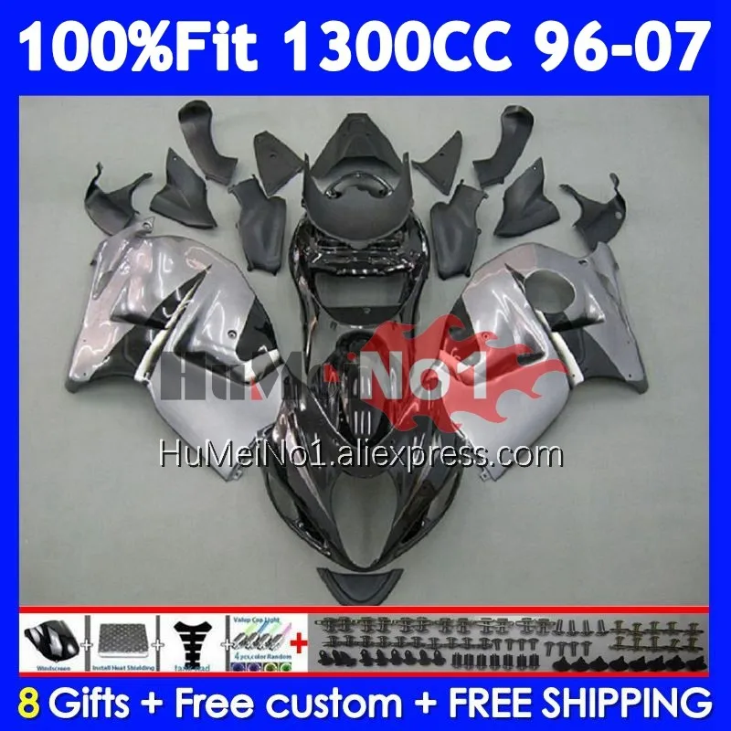 Fairing For SUZUKI GSXR Silver grey 1300 CC Hayabusa GSXR-1300 126No.38 GSXR1300 96 97 98 99 00 01 2002 2003 2004 2005 2006 2007