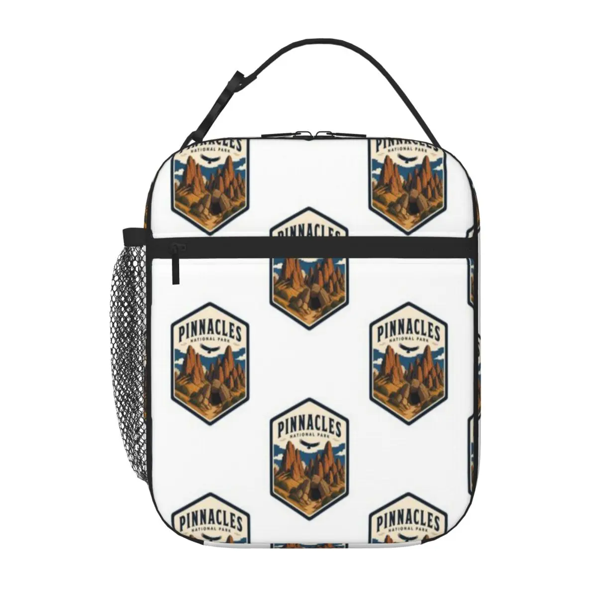 Hot Sale Pinnacles National Park Vintage Hiking Travel Badge Striped Travel Lunch Bag Baby Feeding Insulated Tote