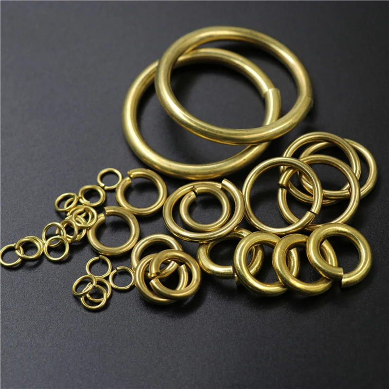 20pcs Solid brass Open O ring seam Round jump ring Garments shoes Leather craft bag Jewelry findings repair connectors