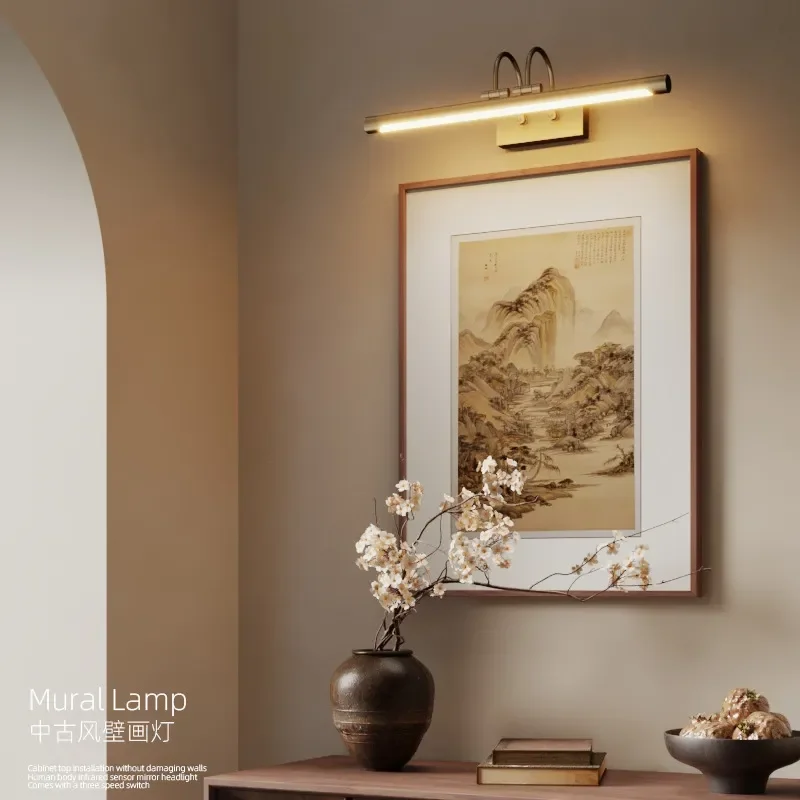 American medieval style photo painting wall lamp gallery led bathroom bathroom mirror cabinet special makeup mirror headlight